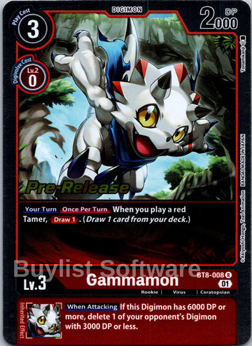 Gammamon [BT8-008] [New Awakening Pre-Release Cards] Foil