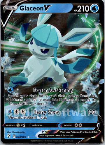 Glaceon V [040/203] [Evolving Skies] Holofoil