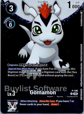 Gomamon (Digimon Story: Time Stranger Promo Pack) [P - 196] [Digimon Promotion Cards] Foil
