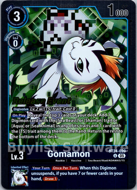 Gomamon [BT24-020 U] [Time Stranger Release Events Cards] Foil
