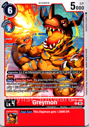 Greymon [BT23-008] [Hackers' Slumber]