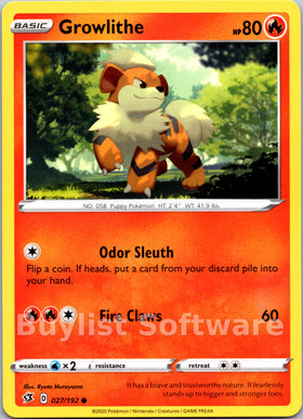 Growlithe [027/192] [Rebel Clash]