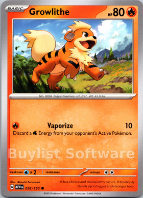 Growlithe [058/165] [Scarlet & Violet 151]