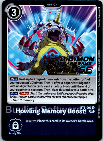 Howling Memory Boost! (Judge Pack 3) [BT6-097] [Double Diamond] Foil