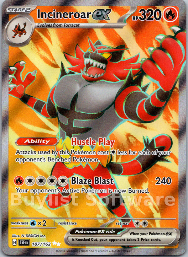 Incineroar ex [187/162] [Temporal Forces] Holofoil