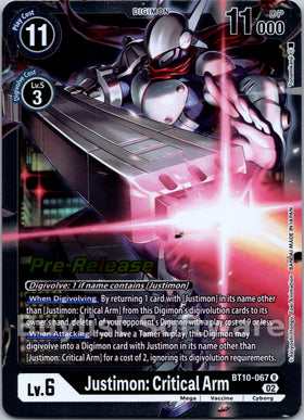 Justimon: Critical Arm [BT10-067] [Xros Encounter Pre-Release Cards] Foil