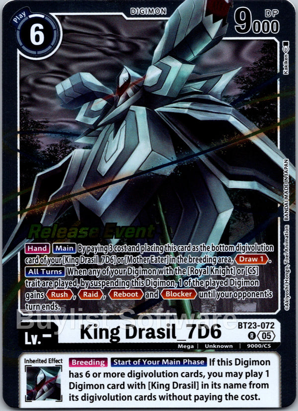 King Drasil_7D6 [BT23-072] [Hackers' Slumber Release Event Cards] Foil