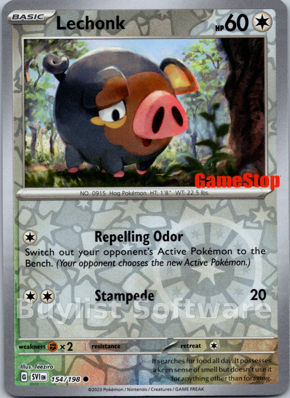 Lechonk (GameStop Promo) [154/198] [Scarlet & Violet Base Set] Reverse Holofoil
