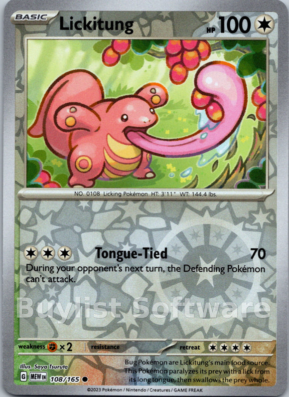 Lickitung [108/165] [Scarlet & Violet 151] Reverse Holofoil