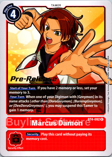 Marcus Damon [BT4-092] [Great Legend Pre-Release Cards]