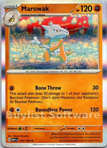 Marowak [105/165] [Scarlet & Violet 151] Holofoil