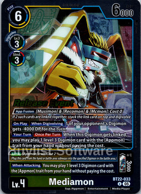 Mediamon [BT22-033] [Cyber Eden Release Event Cards] Foil