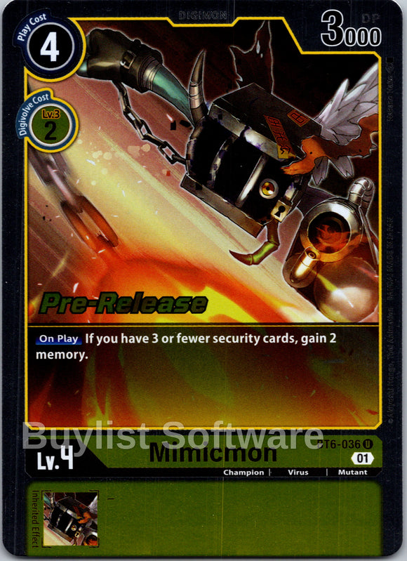 Mimicmon [BT6-036] [Double Diamond Pre-Release Cards] Foil