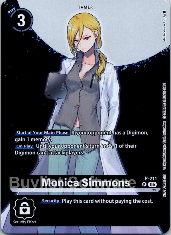 Monica Simmons (Hacker's Slumber Box Promotion Pack) [P-211] [Digimon Promotion Cards] Foil