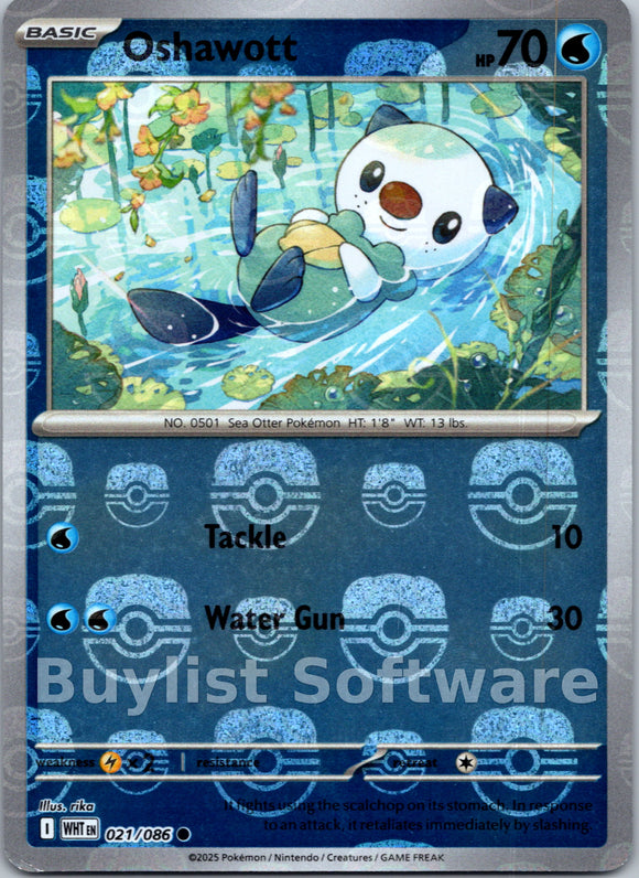 Oshawott (Master Ball Pattern) [021/086] [White Flare] Holofoil