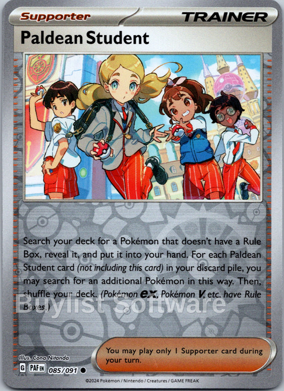 Paldean Student [085/091] [Paldean Fates] Reverse Holofoil
