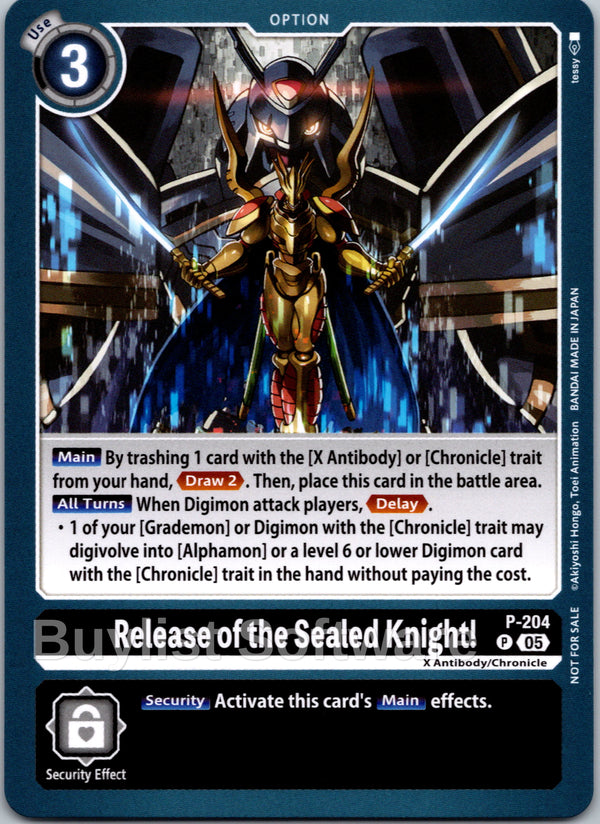 Release of the Sealed Knight! (Store Tournament 2025 Vol.4 Participation Pack) [P-204] [Digimon Promotion Cards]