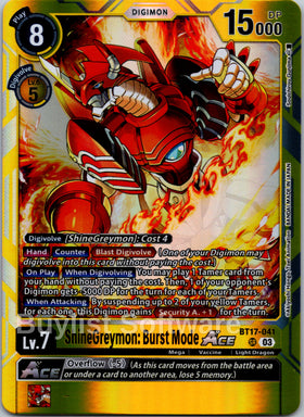 ShineGreymon: Burst Mode ACE [BT17-041] [Secret Crisis] Foil