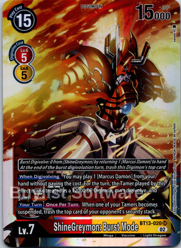 ShineGreymon: Burst Mode [BT13-020] [Versus Royal Knights] Foil
