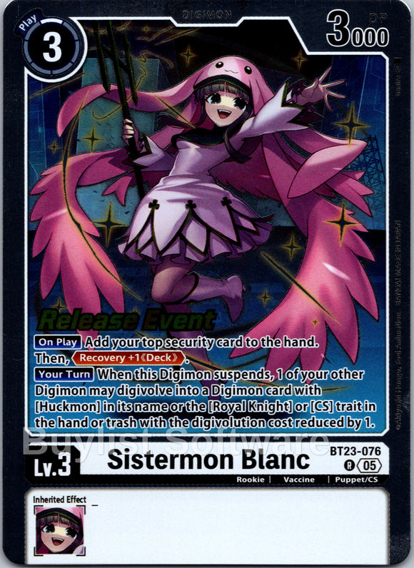 Sistermon Blanc [BT23-076] [Hackers' Slumber Release Event Cards] Foil