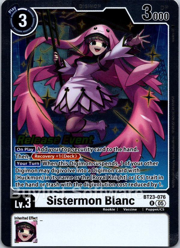 Sistermon Blanc [BT23-076] [Hackers' Slumber Release Event Cards] Foil