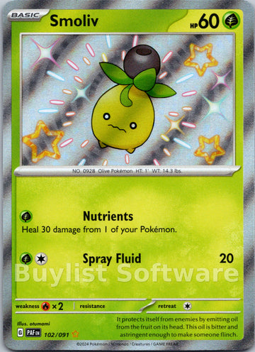 Smoliv [102/091] [Paldean Fates] Holofoil