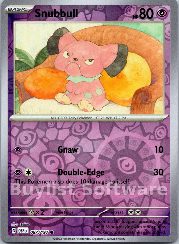 Snubbull [087/197] [Obsidian Flames] Reverse Holofoil