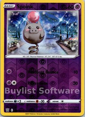 Spoink [055/163] [Battle Styles] Reverse Holofoil