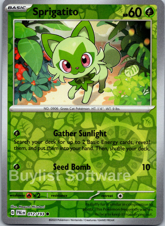Sprigatito [012/193] [Paldea Evolved] Reverse Holofoil