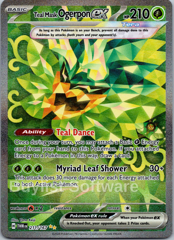 Teal Mask Ogerpon ex [211/167] [Twilight Masquerade] Holofoil