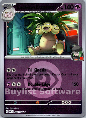 Team Rocket's exeggutor (Energy Symbol Pattern) [078/217] [Ascended Heroes] Reverse Holofoil