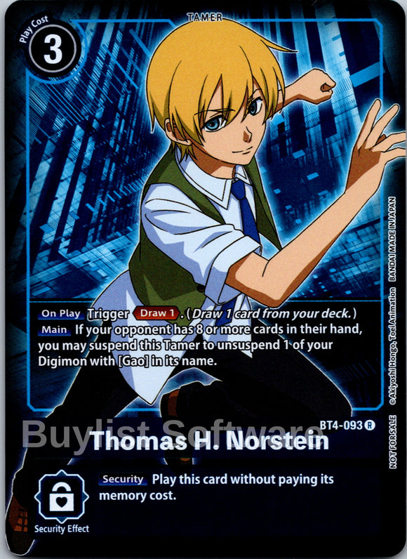 Thomas H. Norstein (Box Topper) [BT4-093] [Great Legend] Foil