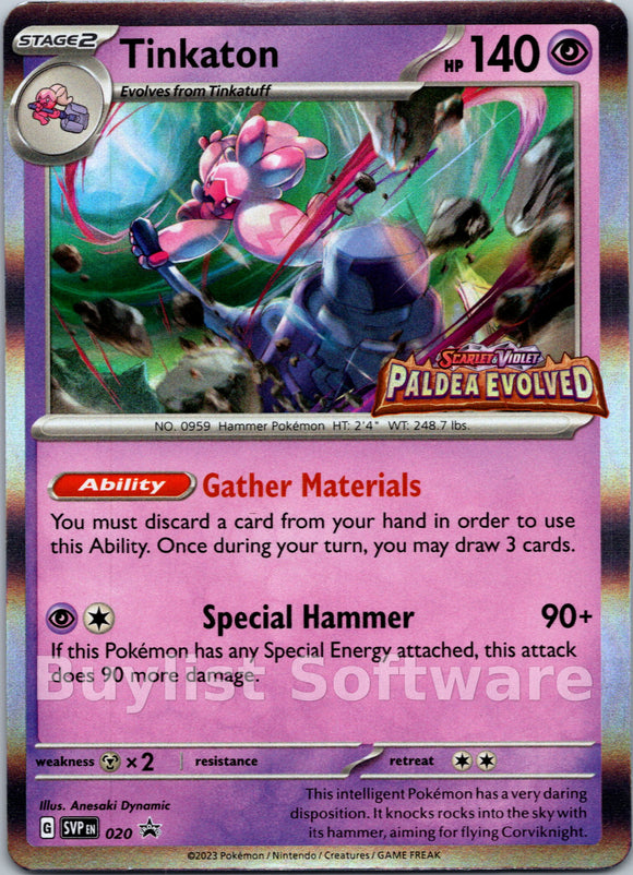 Tinkaton (Scarlet & Violet Promo Cards Stamped) [020] [Scarlet & Violet Promo Cards] Holofoil