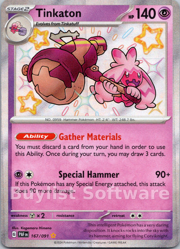 Tinkaton [167/091] [Paldean Fates] Holofoil