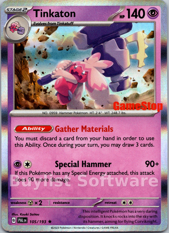 Tinkaton (GameStop Exclusive) [105/193] [Paldea Evolved] Holofoil
