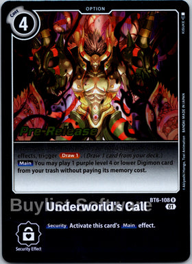 Underworld's Call [BT6-108] [Double Diamond Pre-Release Cards] Foil