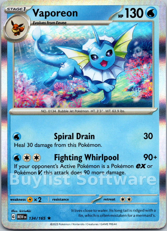 Vaporeon [134/165] [Scarlet & Violet 151] Holofoil