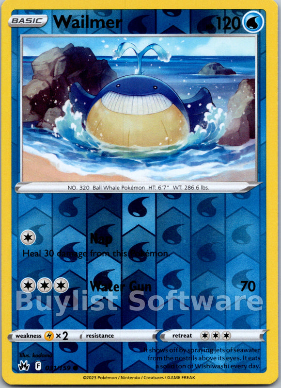 Wailmer [031/159] [Crown Zenith] Reverse Holofoil