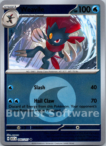 Weavile (Energy Symbol Pattern) [045/217] [Ascended Heroes] Reverse Holofoil
