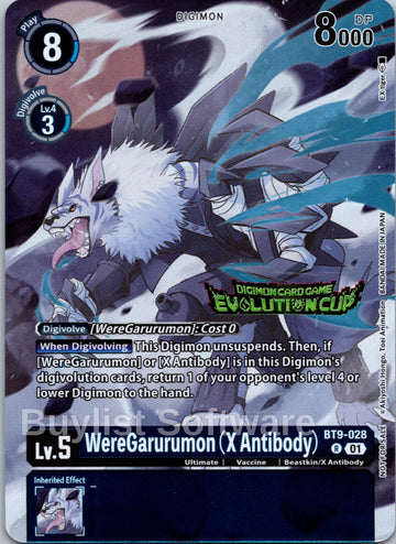 WereGarurumon (X Antibody) (August 2024 Evolution Cup Participant) [BT9-028] [X Record] Foil