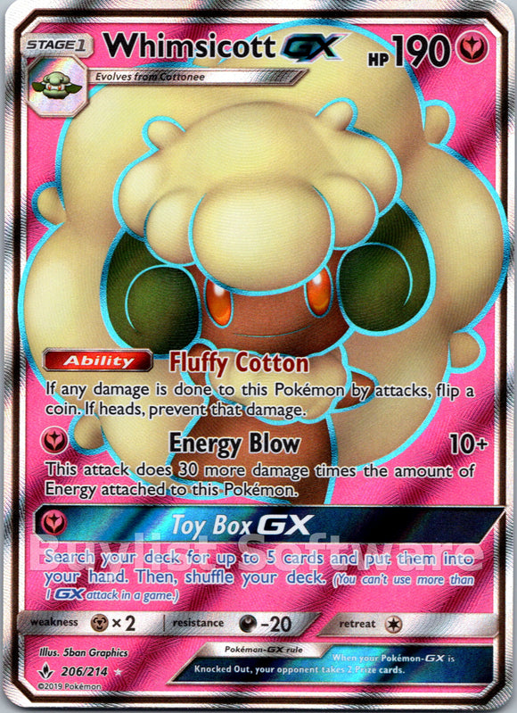 Whimsicott GX [206/214] [Unbroken Bonds] Holofoil