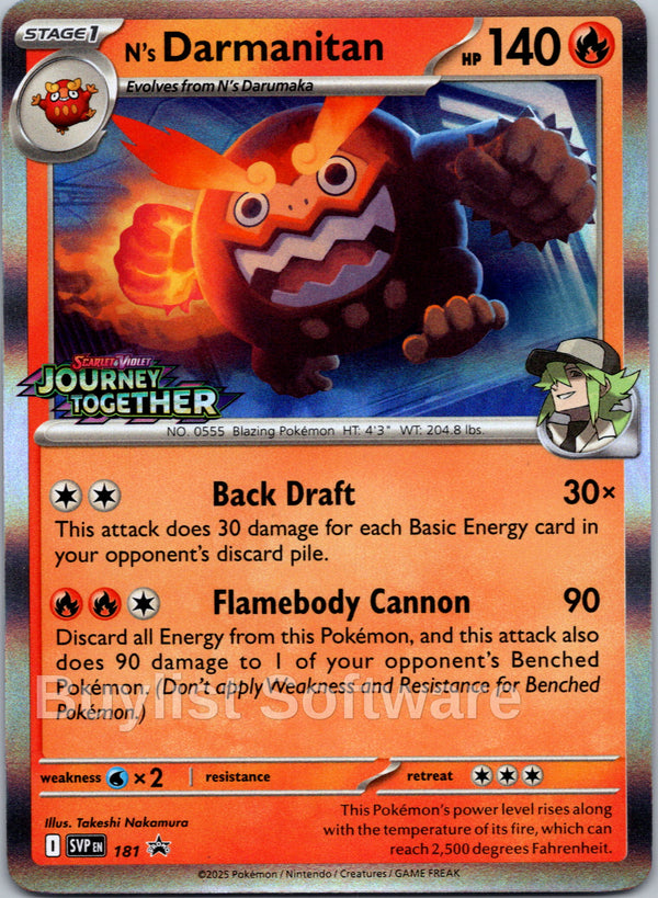 N's Darmanitan (Scarlet & Violet Promo Cards Stamped)