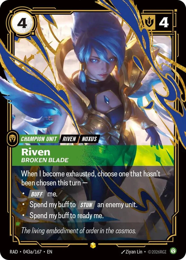 eebe737b-a951-4b86-a533-893fb34272ce | rb-043a-167-f-radi-aa-sho-nm | Riven, Broken Blade (Alternate Art)