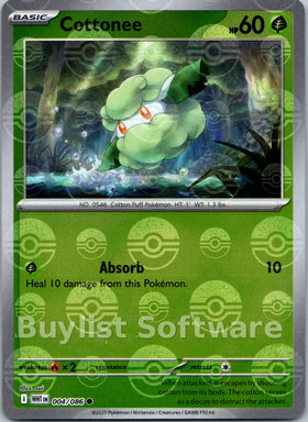 Cottonee (Poke Ball Pattern) [004/086] [White Flare] Holofoil