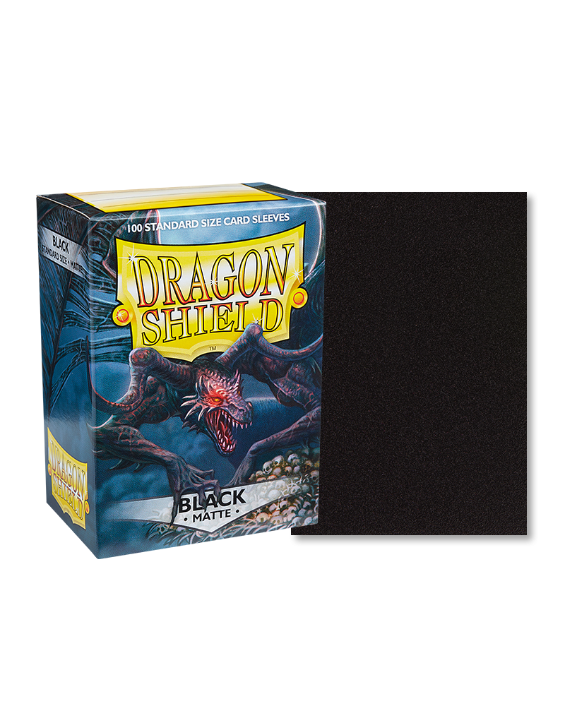 100ct Black Dragon Shield Matte Sleeves