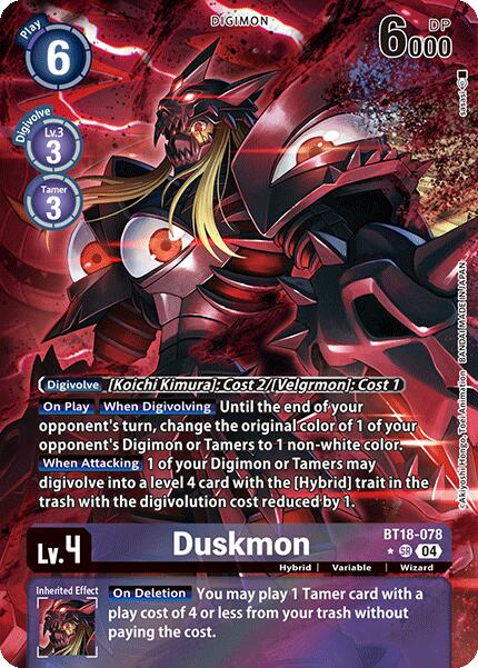 Duskmon (Alternate Art) [BT18-078-SR] [Release Special Booster 2.0] Foil