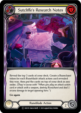 Sutcliffe's Research Notes (Yellow) [CRU155] Unlimited Normal - Duel Kingdom