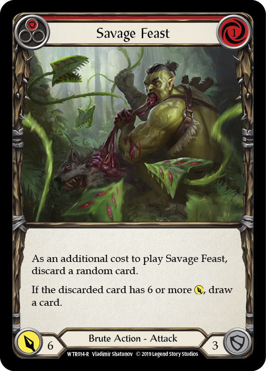 Savage Feast (Red) [WTR014-R] Alpha Print Rainbow Foil - Duel Kingdom