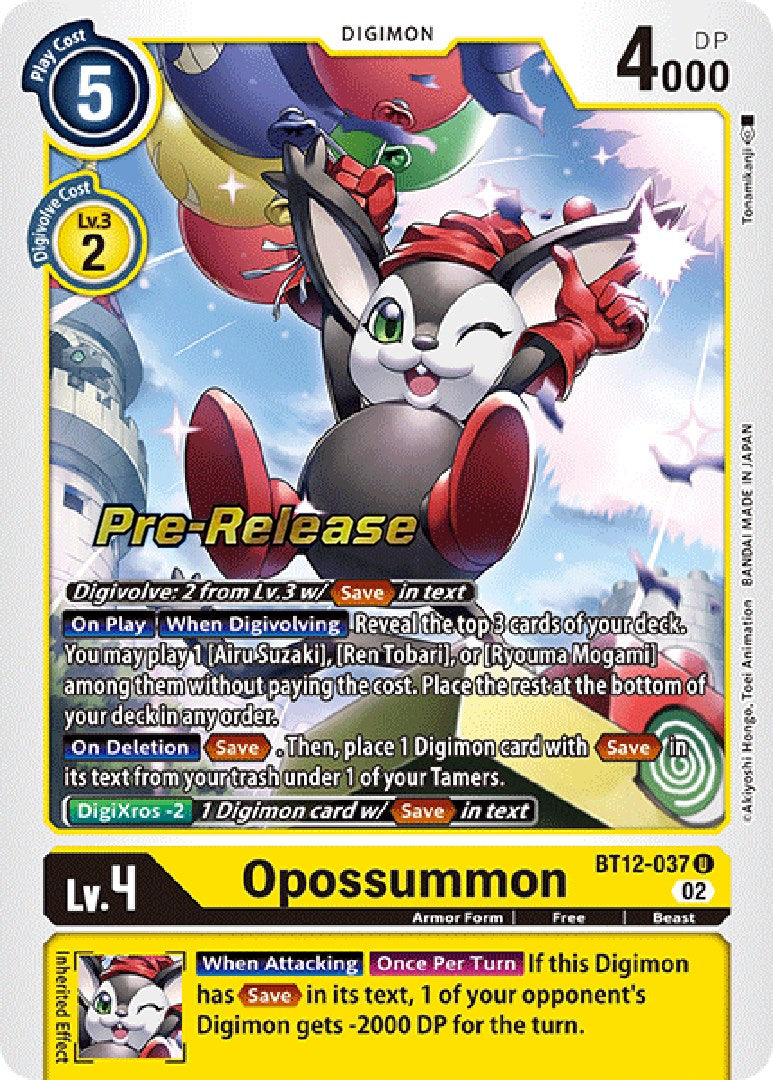 Opossumon [BT12-037] [Across Time Pre-Release Cards]