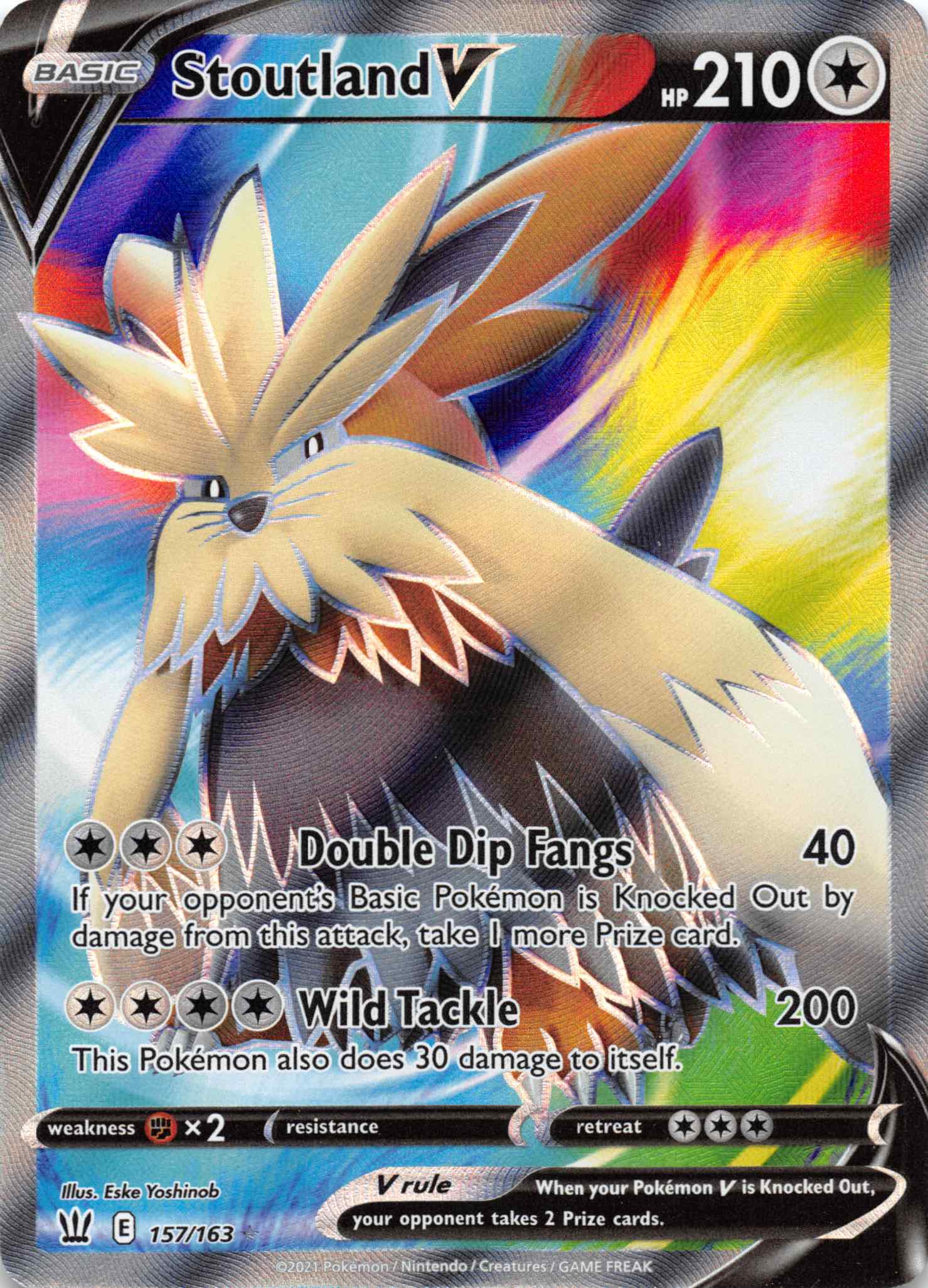 Stoutland V (Full Art)  [157/163] [SWSH05: Battle Styles] - Duel Kingdom